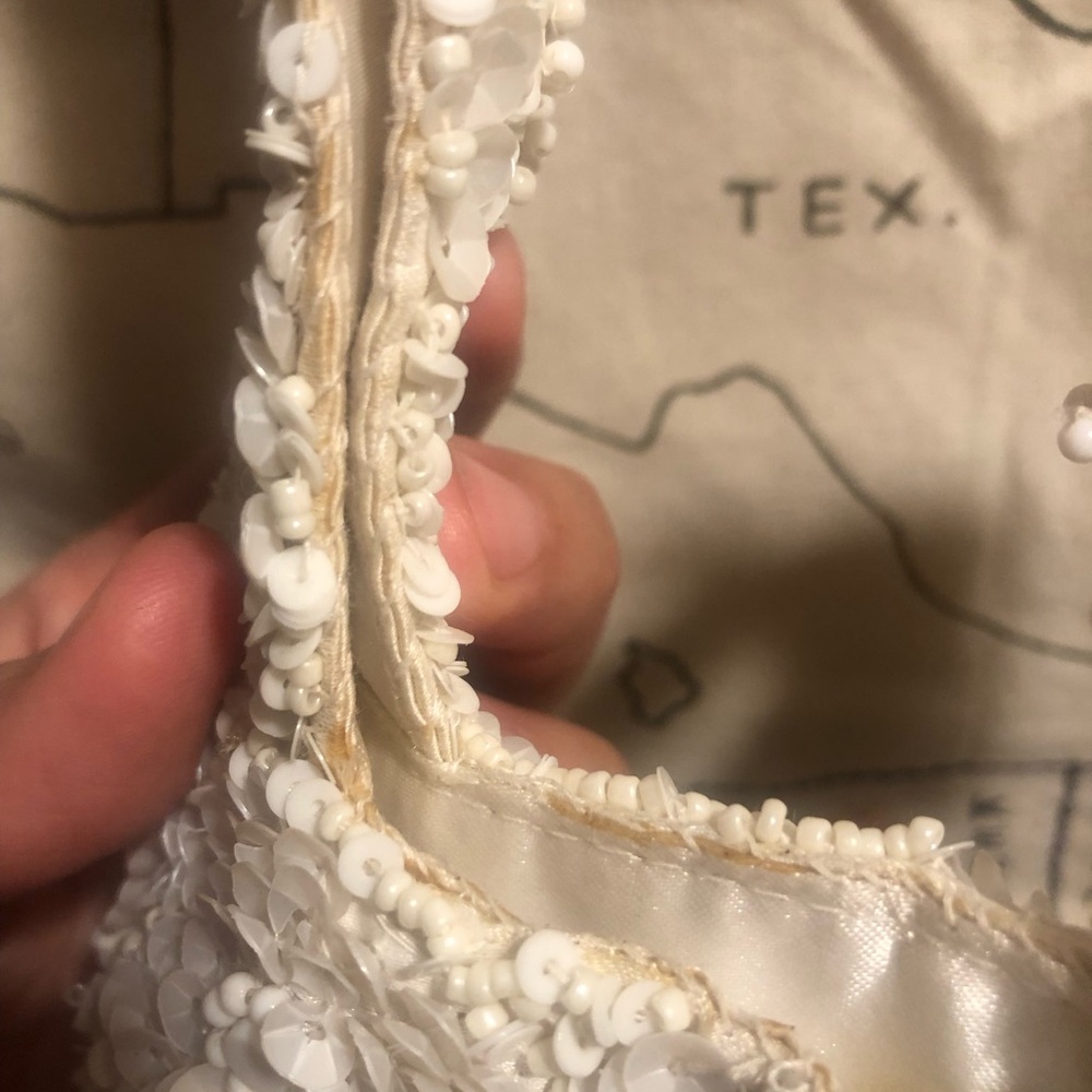 Bridal Elegant White Beaded Sequin Women's Bag - Picture 12 of 12